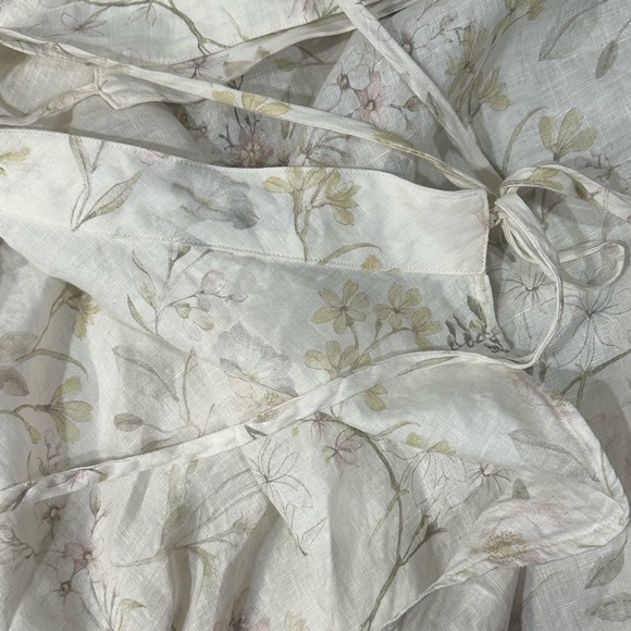 Three Dots 100% Linen Floral Wrap Skirt – Size M - Picture 9 of 10